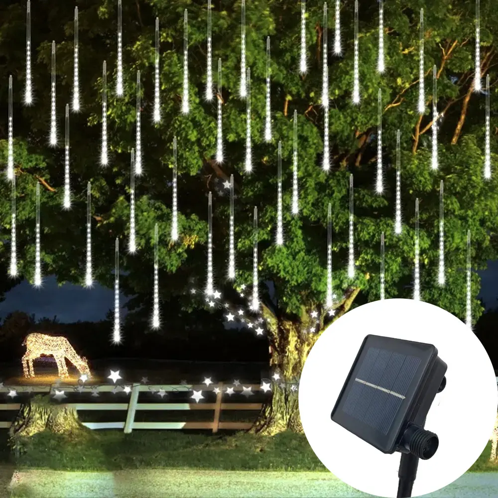 

30/50CM Solar LED Lighting Meteor Shower String Lights 8 Tubes Lights Christmas Tree Outdoor Garland Wedding Garden Decoration