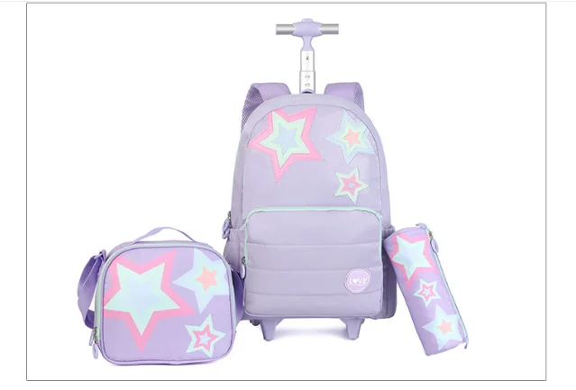 

Kids Trolley Bag Set School Wheeled backpack for girls Children Rolling Luggage Backpack For Teenagers Girls Travel Trolley Bag
