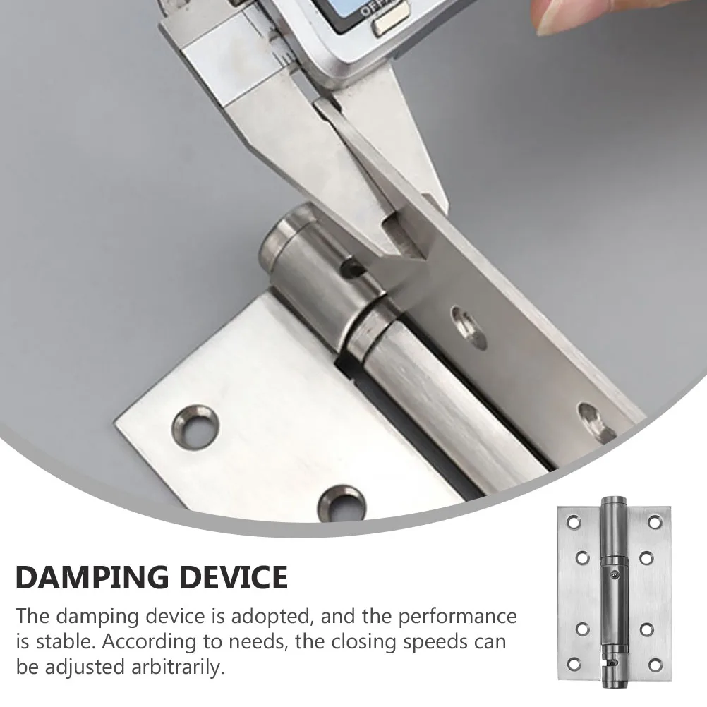 

2pcs Self Closing Door Stainless Steel Heavy Duty Adjustable Speed Smooth Gate Hinges Home Furniture Hardware Bearing Hinge For