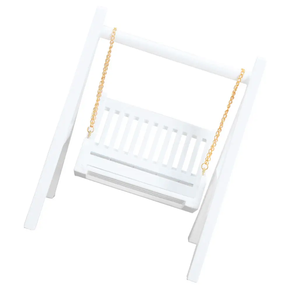 

Миниатюрные белые деревянные качели в масштабе 1:12, стильный аксессуар для кукольного домика, декор для дома, реквизит для фотосъемки, украшение для микроландшафта