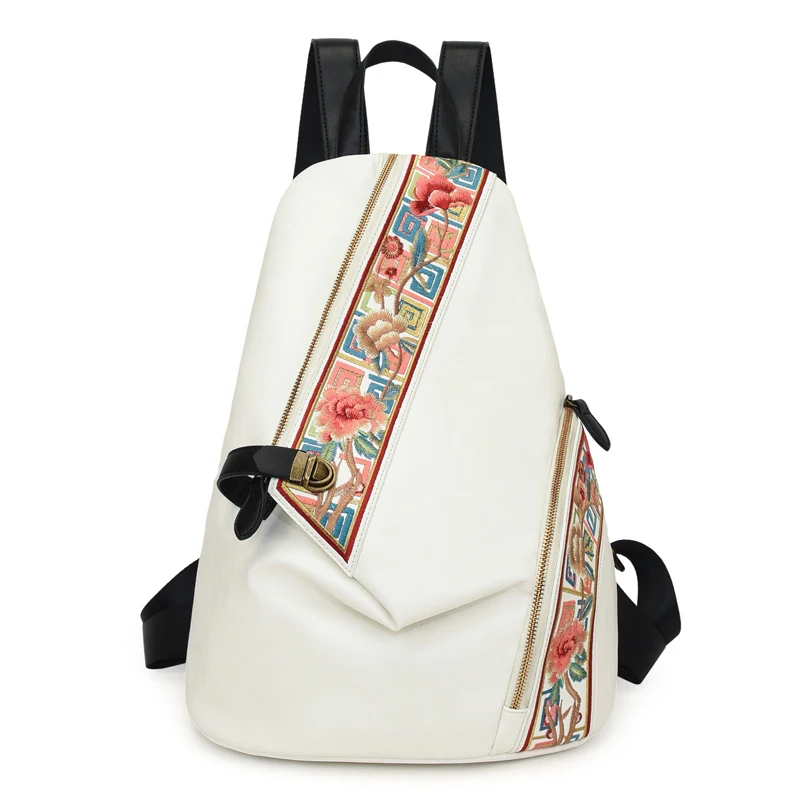 

Модные рюкзаки из искусственной кожи с вышивкой, большой емкости, 2026, высокое качество, стильная женская сумка на плечо с ощущением роскоши и темперамента