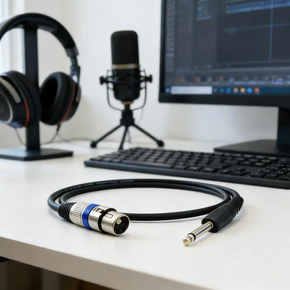 High Performance Audio Cable 2m Audio Cable 2m 6.35mm to Xlr Audio Cable Adapter Cord Guitar Microphone Connector 3-pin Female