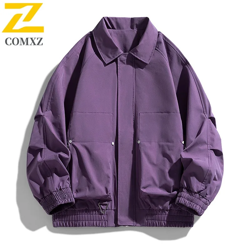 COMXZ Herenjas 2025, minimalistisch Athleisure, winddicht, stijlvol, reizen, kamperen, losse wandelkleding, wandelen, comfortabele jassen