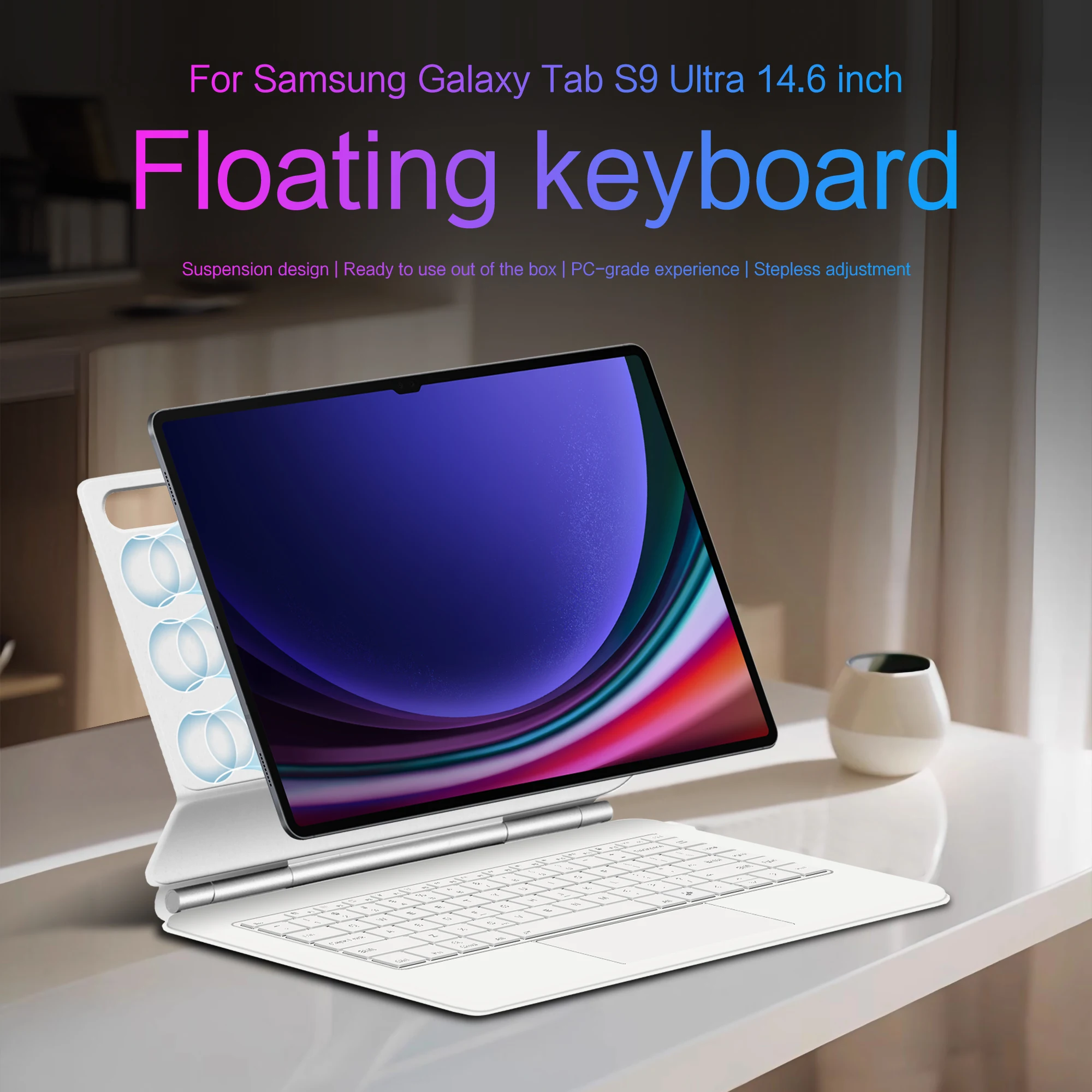 LFOIQN Keyboard Case For Samsung Galaxy Tab S9 S10 Ultra 14.6 inch S8+ S9+ Plus 12.4 S10+ FE+ S11 S7 11 Tablet Smart Book Cover view 3