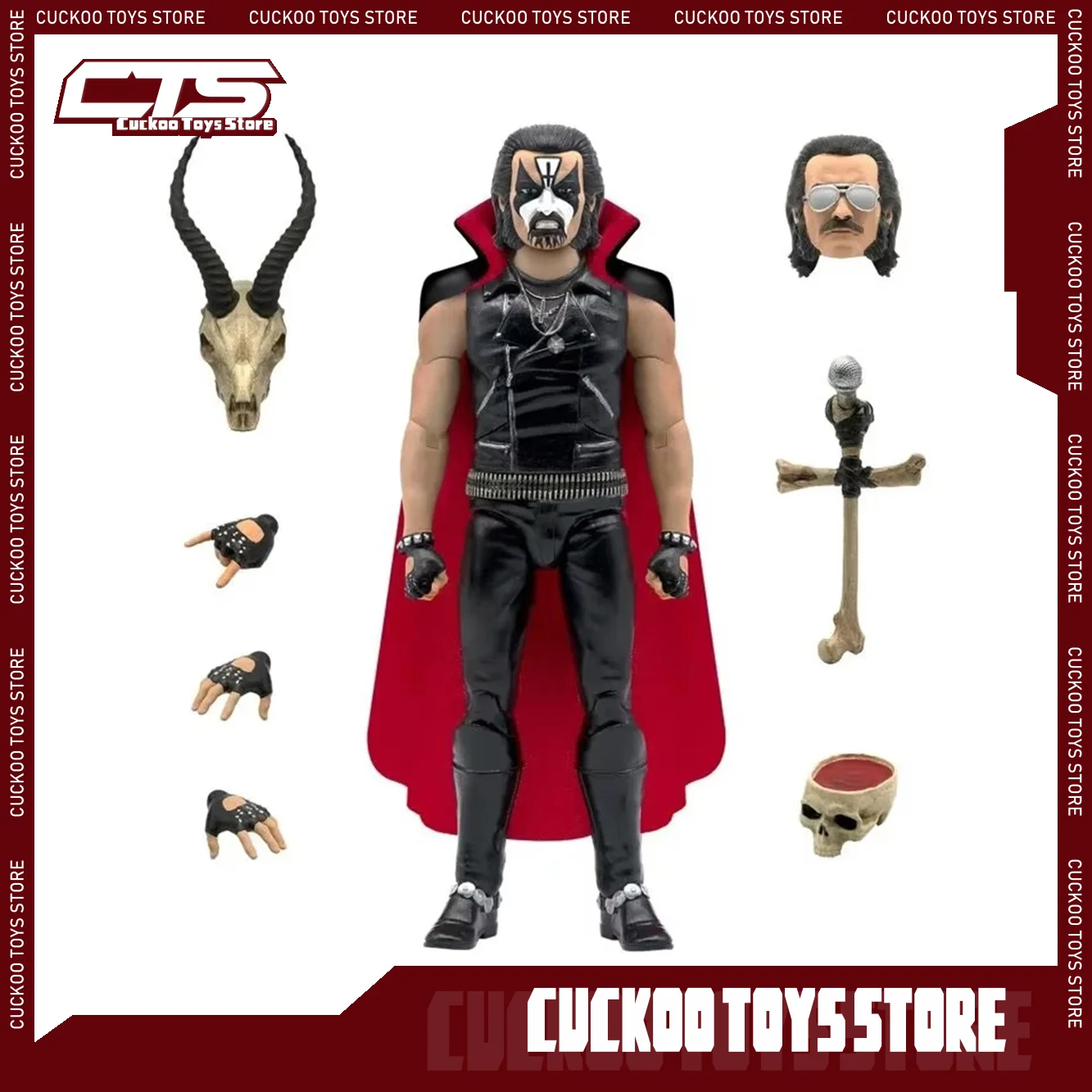 

Original 7 Inches Super7 Figure King Diamond Action Figure Mercyful Fate Era Pvc Model Doll Collection Room Birthday Boys Gifts