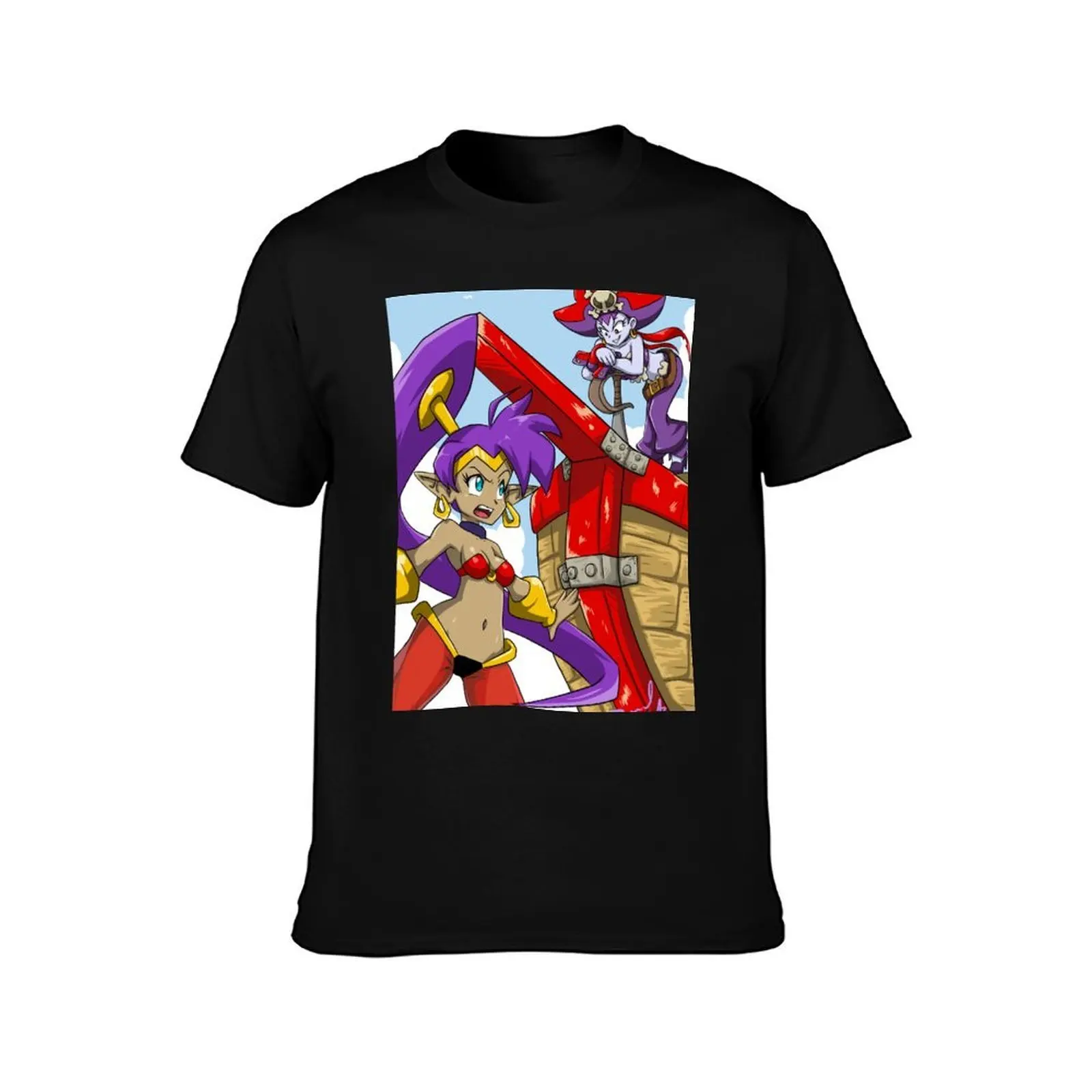 Shantae vs risky T-Shirt, Summer Casual Cotton Tee, Oversized Streetwear Tops, Vintage Graphic Print, Loose Fit Short Sleeve