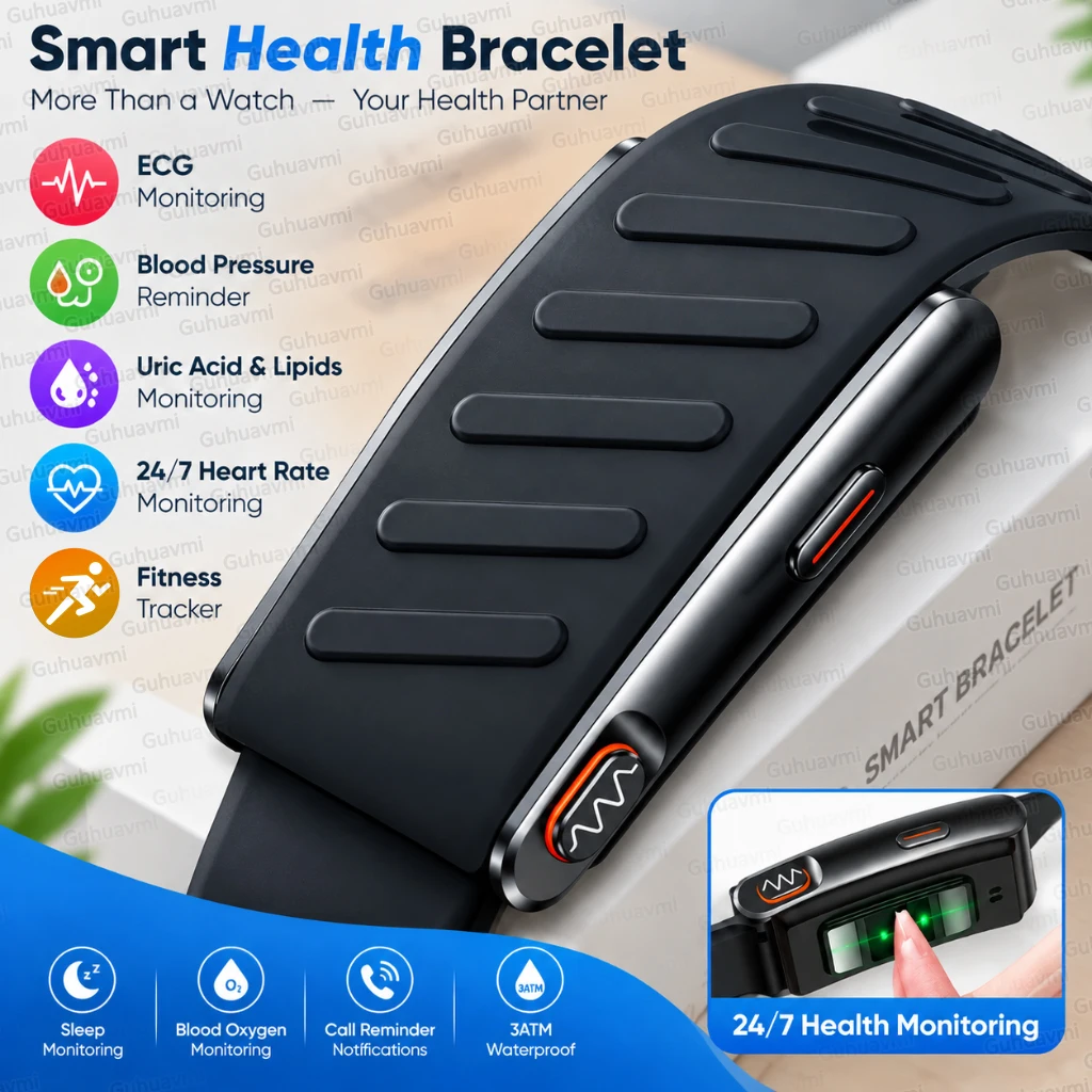 New Loop Life Fitness Tracker ECG+PPG SpO2 Sport Smart Bracelet Heart Rate Blood Pressure Uric acid & Lipids Pedometer Watches