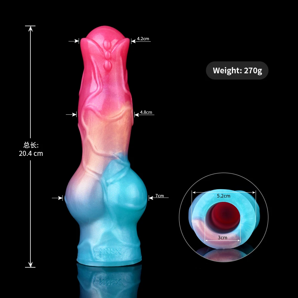 NYOTA Hollow Textured Dog Dildo Penis Sleeve Big Knot Cock Cover Sheath Enlargement Silicone Dick Extend Adult Sex Toys For Men