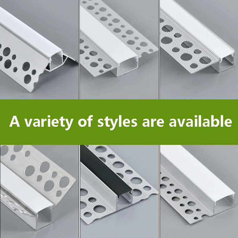 U-Shaped Frameless Ceiling Top Corner Aluminum Profile Channel Living Room Bedroom Embedded Wall Floor Linear Hard Strip Light