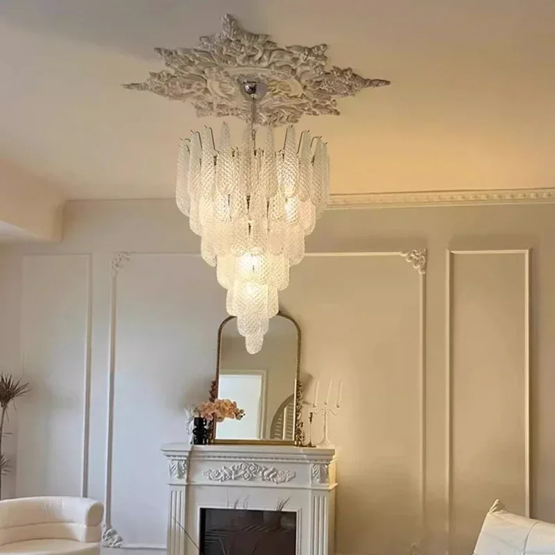 Vintage Nordic Decoration Glass Hanging Chandelier Luxury Led Lights Modest Ceiling Lamps for Room