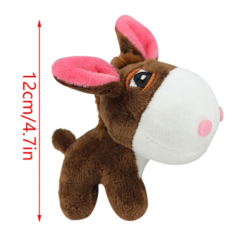 1Pc Cartoon Little Donkey Pony Plush Toy Cute Horse Pendant Soft Stuffed Doll Keychain Backpack Car Bag Key Ring Decor Kid Gift