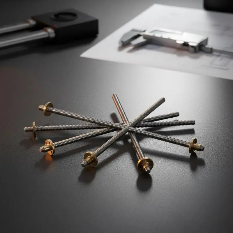 T8 Lead Screw with Brass Nut 8mm OD 2mm Lead Durable Construction 3D Printer Part for School STEM Education Projects