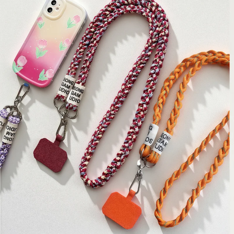 Mode Mädchen Lanyard Crossbody Lange Outdoor Sport Lanyard Berg Schulter Geflochtene Strap Starke Lanyard für IPhone 16