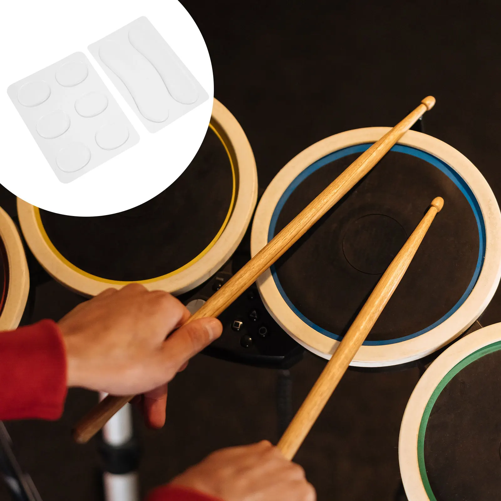 

16 шт., силиконовый гелевый демпферный коврик для барабана, многоразовый бесшумный коврик для контроля тона, барабанная установка, аксессуар для ударных инструментов, аксессуар для инструментов