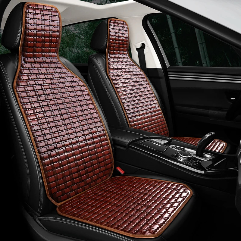 Cojín de bambú para el verano, asiento cómodo y transpirable, disponible para las cuatro estaciones, juego de cojines divididos para el coche,