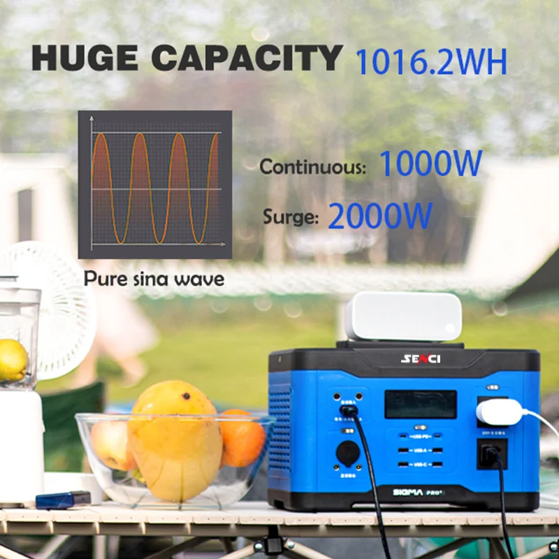 big capacity AC output 12V car battery 120W max 1000w backup power Electric Power Station for travel camping