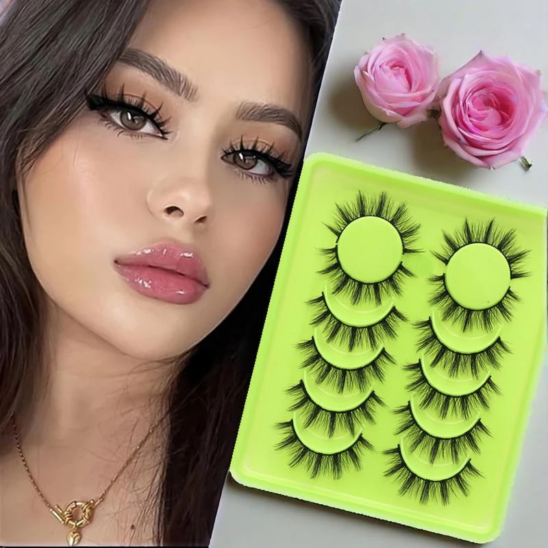 6 par rzęs do makijażu w stylu \"demonicznym\", imitujących wygląd azjatyckiej, mieszanki ras, seksownej dziewczyny z efektem \"smoky eye\" i dymnym wyglądem, na górne rzęsy.