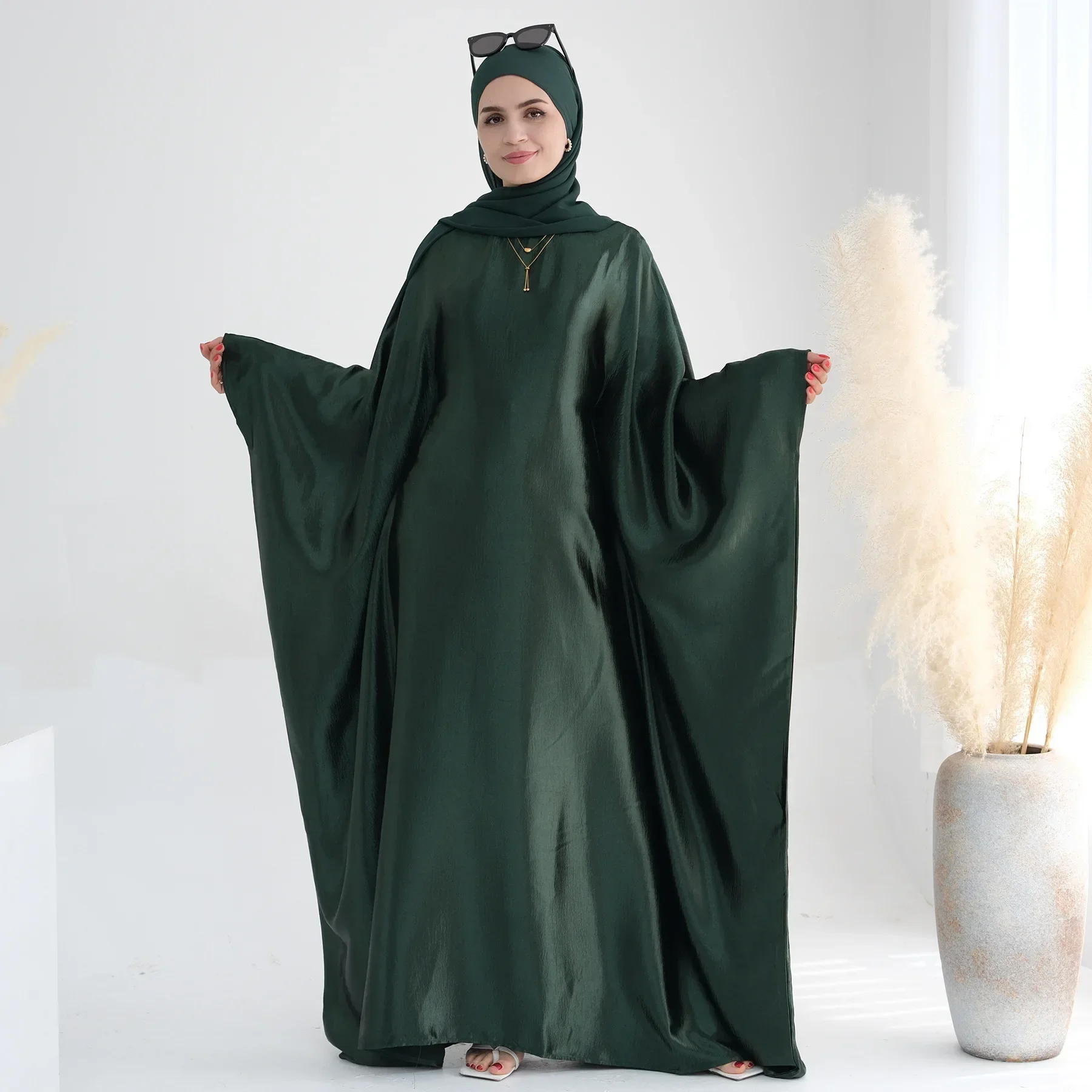 Novo brilhante abayas para mulheres eid vestido de festa muçulmano dubai abaya turquia kaftan djellaba marocain kebaya islam jalabiya oração robe