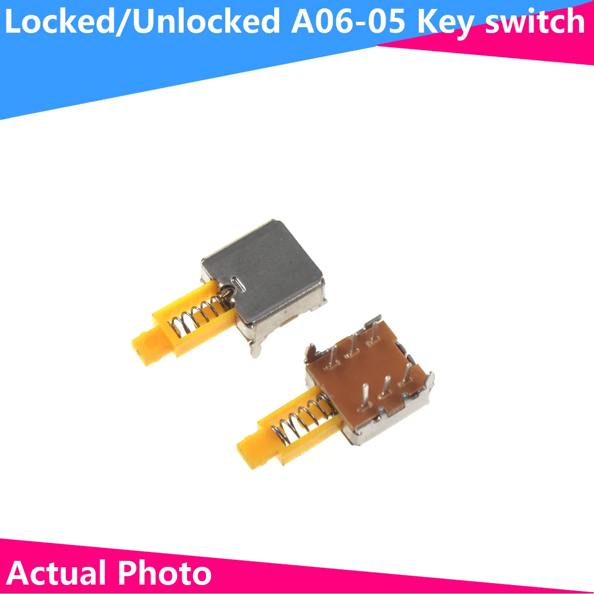 10PCS Direct key switch A06-05 Key switch Qin key power switch A04 Unlocking self-locking 6-pin PS22E02