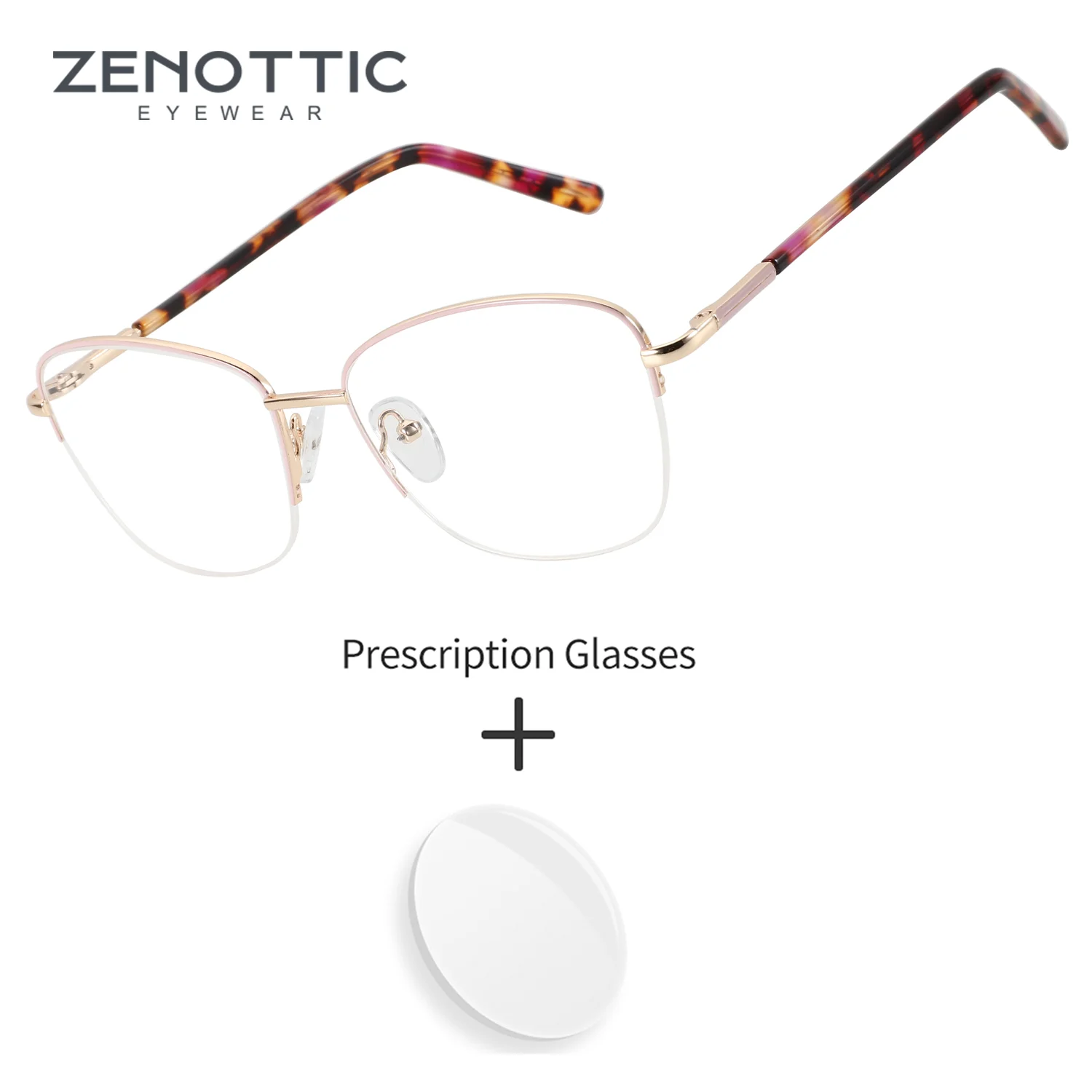 

Очки ZENOTTIC (размер L) с полуоправой в форме бабочки, медицинские, с диоптриями, фотохромные, мультифокальные, для коррекции близорукости, женские