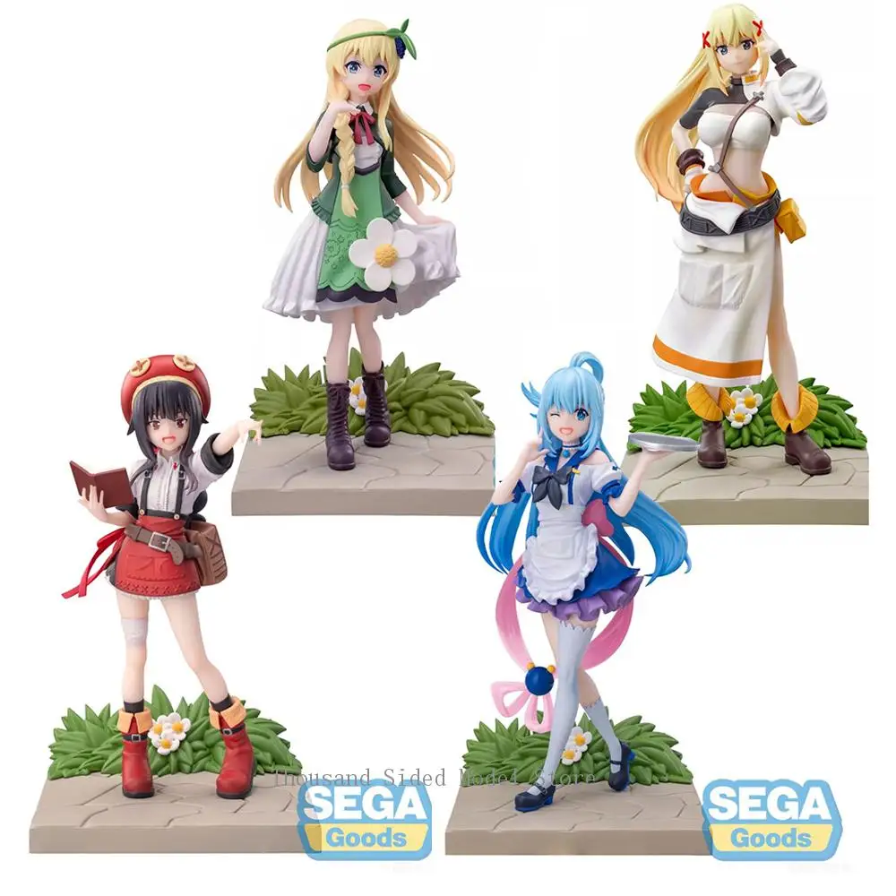 En Stock Original SEGA Luminasta KonoSuba Megumin Darkness Aqua Iris figura de acción PVC modelo juguetes coleccionables muñeca Kawaii regalo