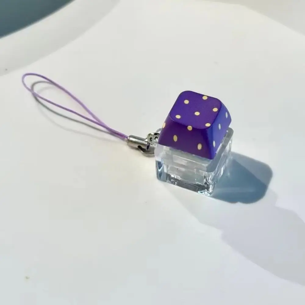 Klickender Fidget-Button, niedlicher Stern-/Polka-Dot-Druck, Mini-Klicker-Anhänger, Tastaturtasten-Form, transparente Basis – Detail 10