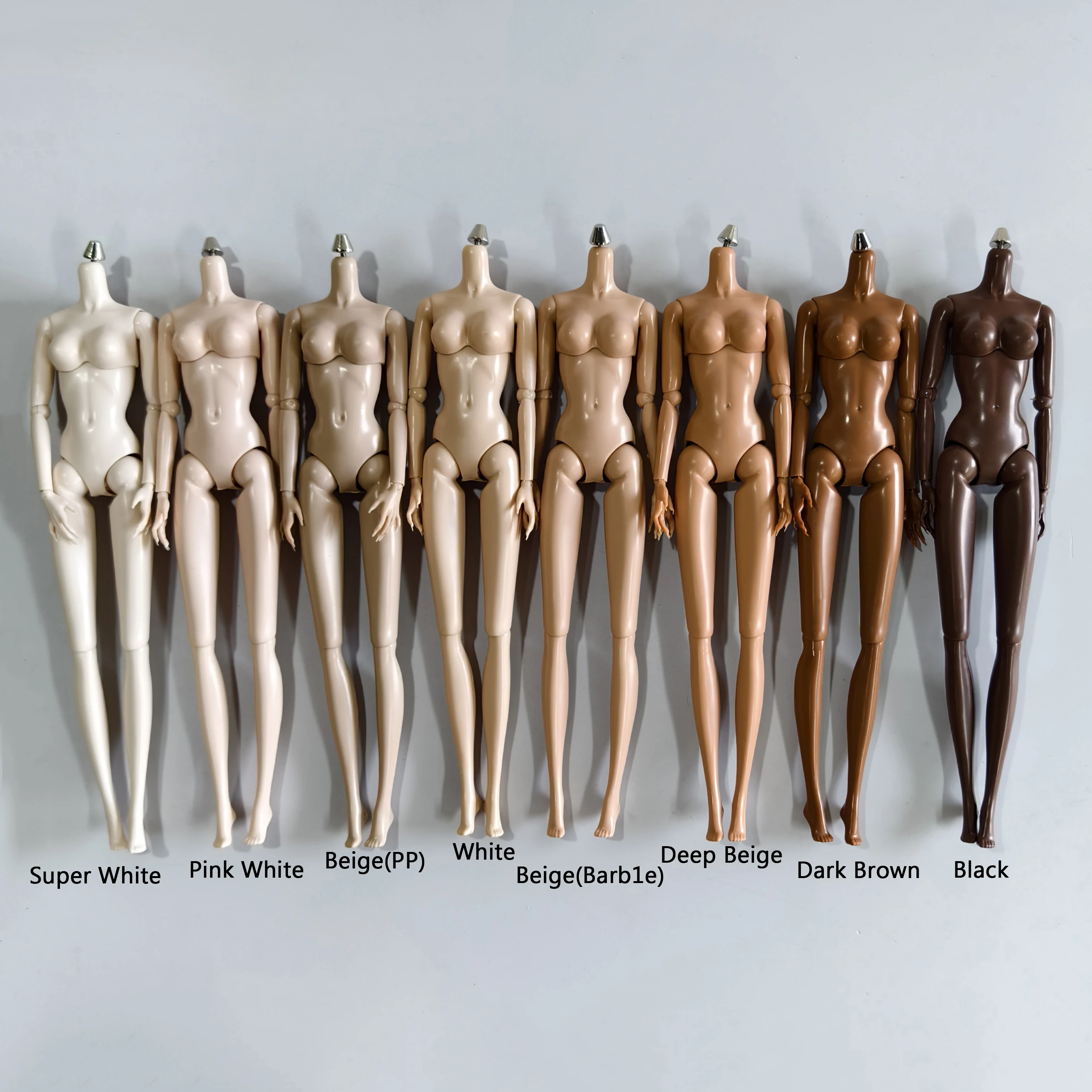 1/6 交換用ボディベージュブラウンブラックホワイト女性新しいマルチジョイント可動ボディ FR/IT 人形ヘッド
