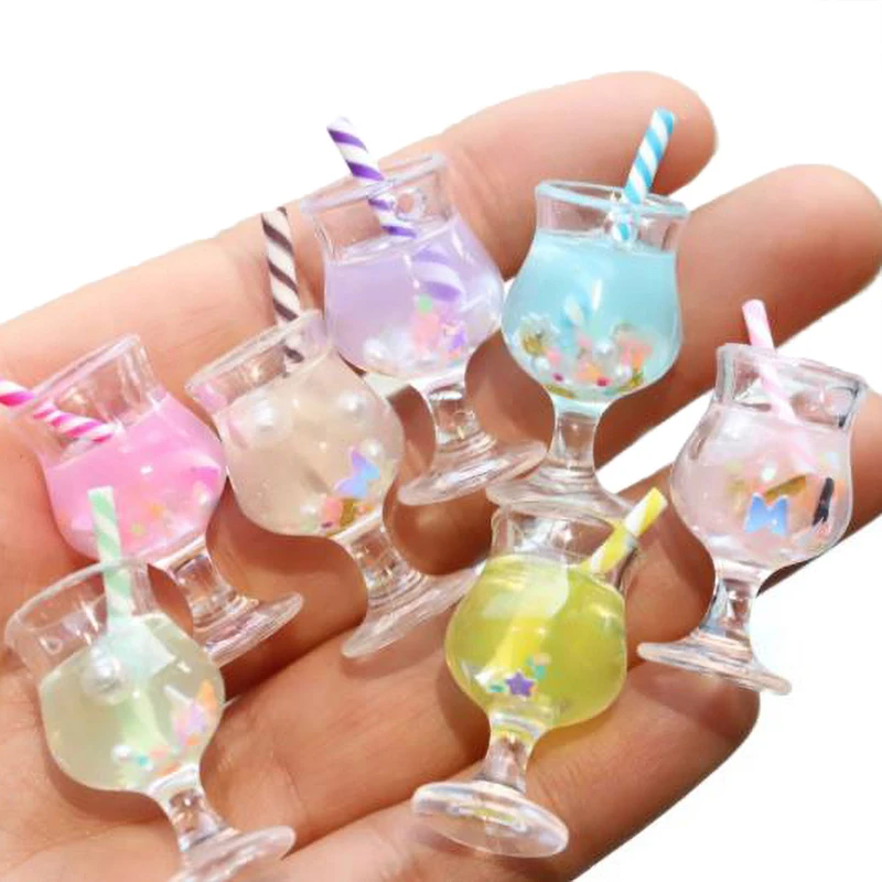 [JT]2Pcs/Set Mini Drink Cups Model Pretend Play Mini Food Doll Accessories Fit Play House Toy Dollhouse Miniature