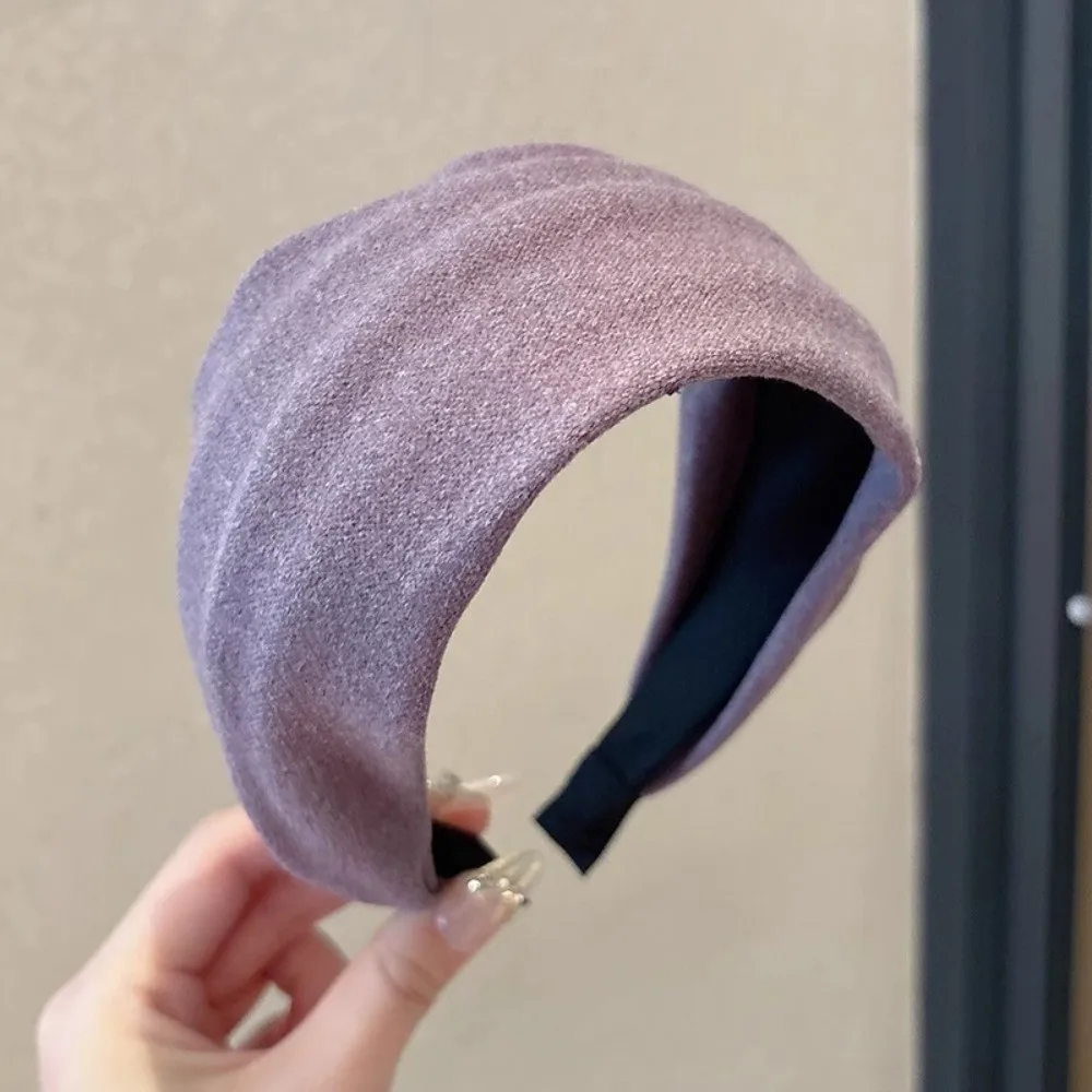 

Vintage Soft Cotton Hairband Wide Solid Color High Cranium Headbands Hair Accessories Anti-slip Hair Hoop