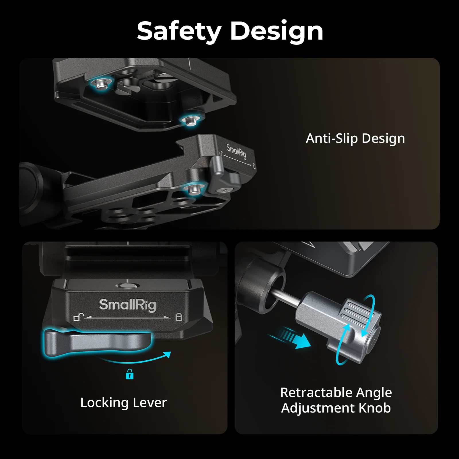 Kit de placa de montaje SmallRig Power Banks para cámaras sin espejo, con placa de liberación rápida para Arca-Swiss, ajustable -4695
