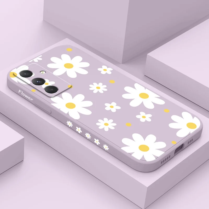 Embellish Daisies Phone Case For Samsung Galaxy A55 A35 A25 A15 A16 A06 A05 A05S A54 A34 A24 A14 A04 A04S A04E 4G 5G Cover