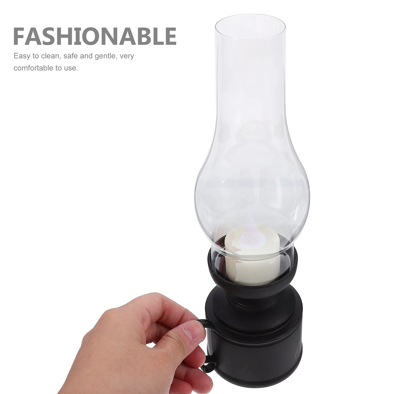 

Retro Lamp LED Flameless Lanterns Black Large Size Vintage Decor Tabletop Christmas Wax Lighting Portable
