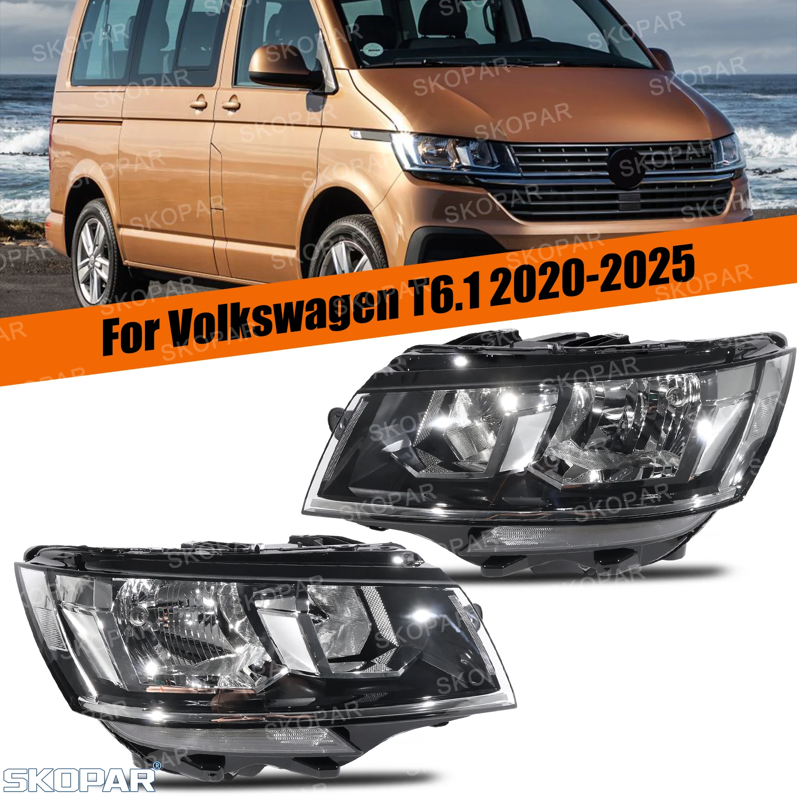 For VW T6.1 LHD 2020 2021 2022 2023 2024 2025 Car accessories Halogen Lights Front Headlamp Headlight 7L1941005B 7L1941006B