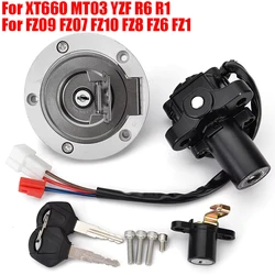 Ignition Switch Seat Lock Key Fuel Gas Cap For Yamaha XT660 XT660Z MT03 MT-03 YZF R6 R1 XJ6 XJ6F XJ6N FJ09 FZ09 FZ07 FZ8 FZ6 FZ1