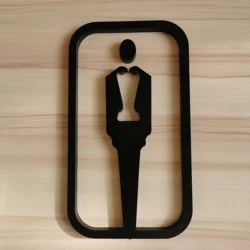 suLuxury Sign Plate Acrylic 3D Wash Room Door Wall Label Sticker BathRoom Signage Board Art Decor