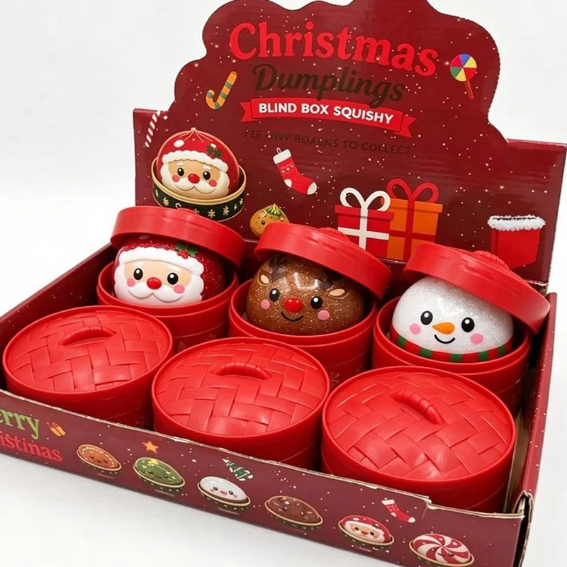 Hot New Santa Claus Elk Dumplings Snowman Shape Stress Relief Squeeze Toys Christmas Party Favor Toys Gifts For Adults