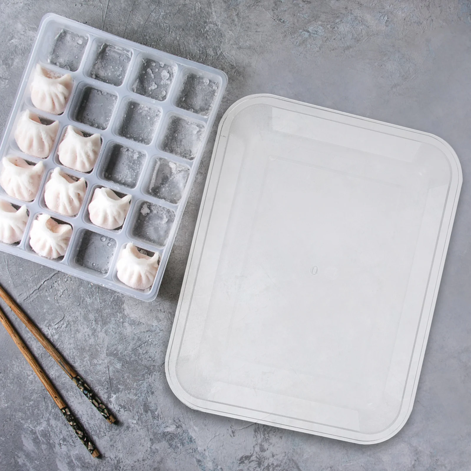 

1Pcs Acrylic Serving Tray Transparent Food Plate Rectangular Dumplings Storage Tray Multi-Function Kitchen Supply Home Use