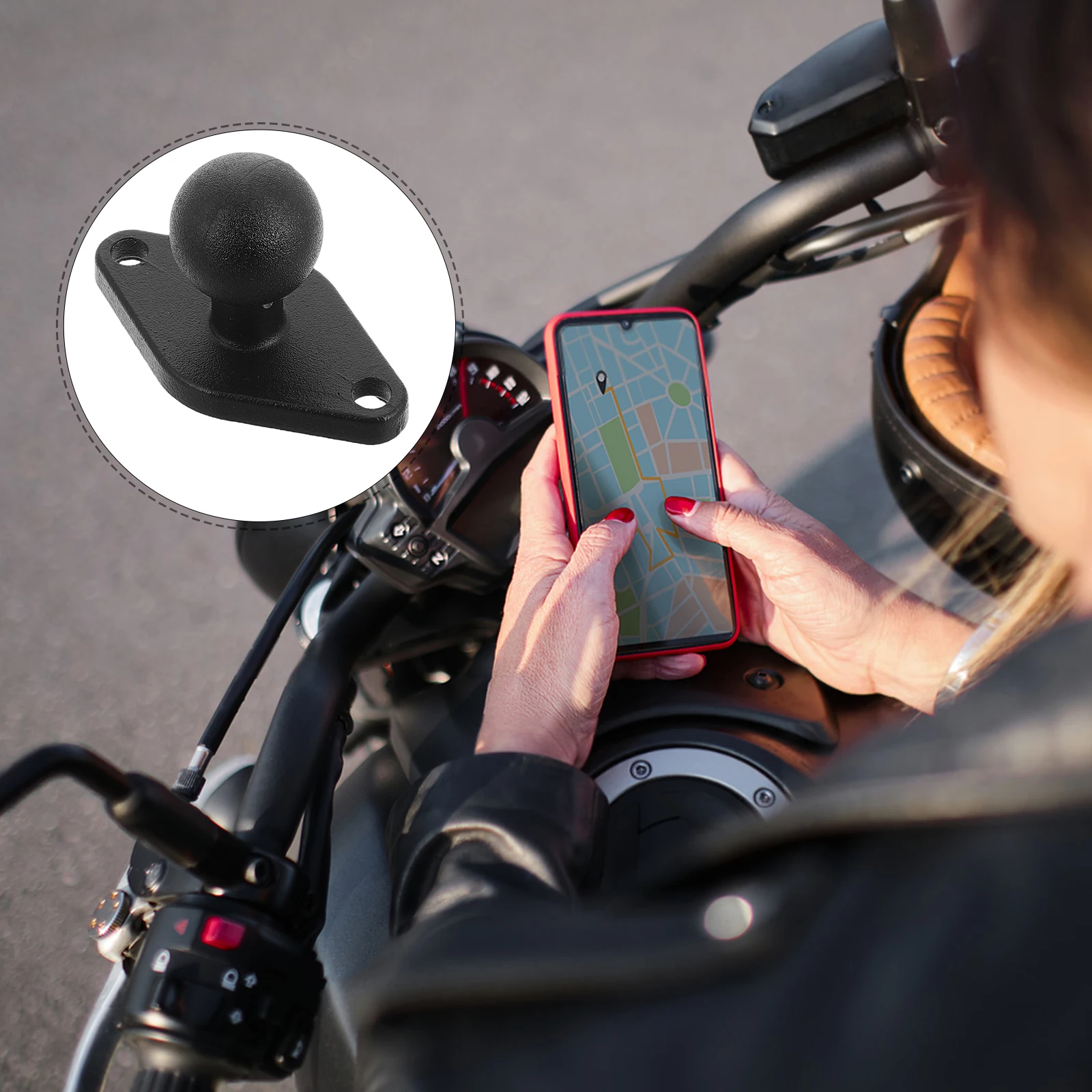 

Motorcycle Navigation Bracket 360 Degree Adjustable Shockproof Phone Holder Mirror Mount Compatible Various Models Bike