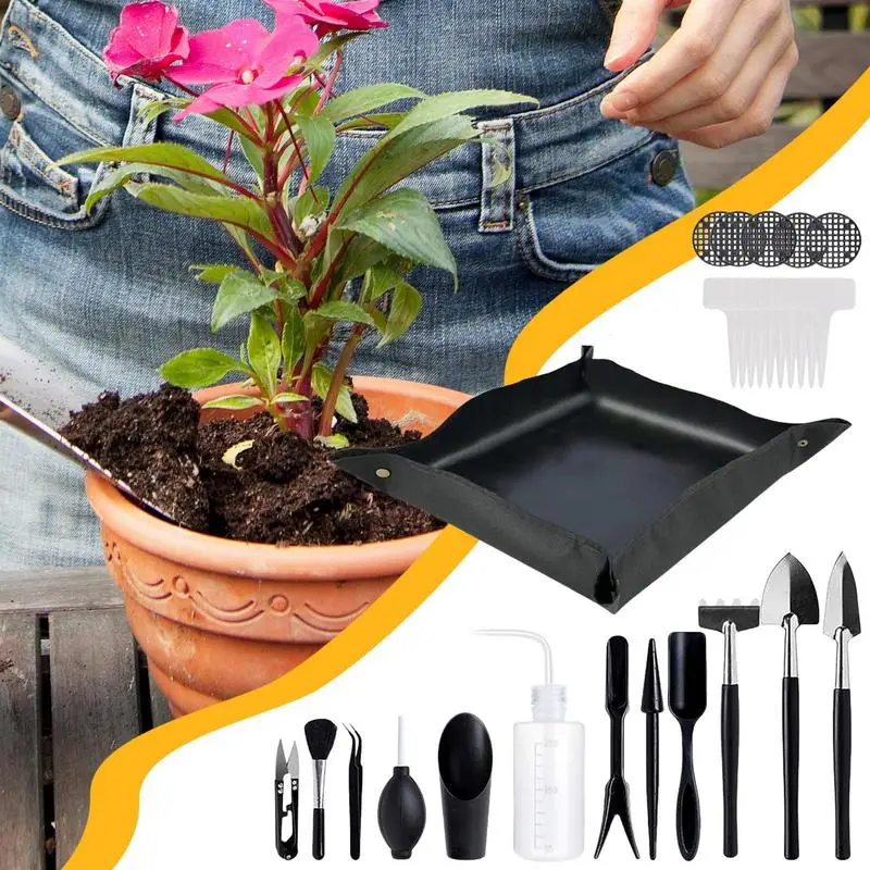 1set Plant Transplanting Tools Succulent Plant Care Kit With Repotting Mat For Cactus Houseplant Indoor Home Balcony Beginners
