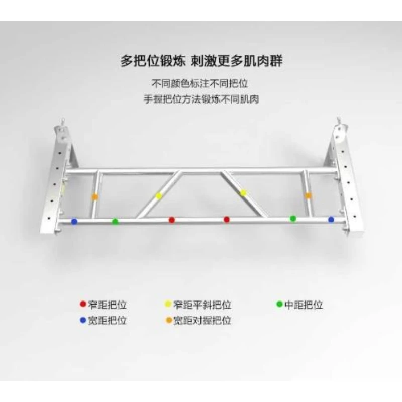 Stainless Steel Wall Mounted Multi Grip Single Parallel Bars Climbing Frame Indoor Muscle Workout Full Body Fitness Accessory