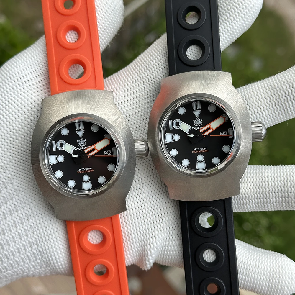 STEELDIVE Men Automatic Watch 45MM Sport Mechanical Wristwatch Deep Dive 100Bar Waterproof BGW-9 Luminous Sapphire NH35