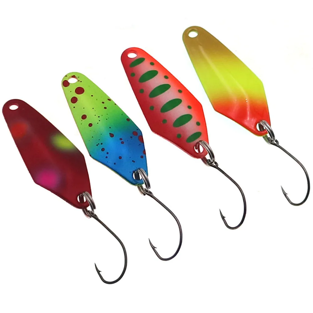 

Trout Fishing Spoon With Single Hook 2.3g Casting Metal Spoon Fishing Spinner Bait Two-side Color