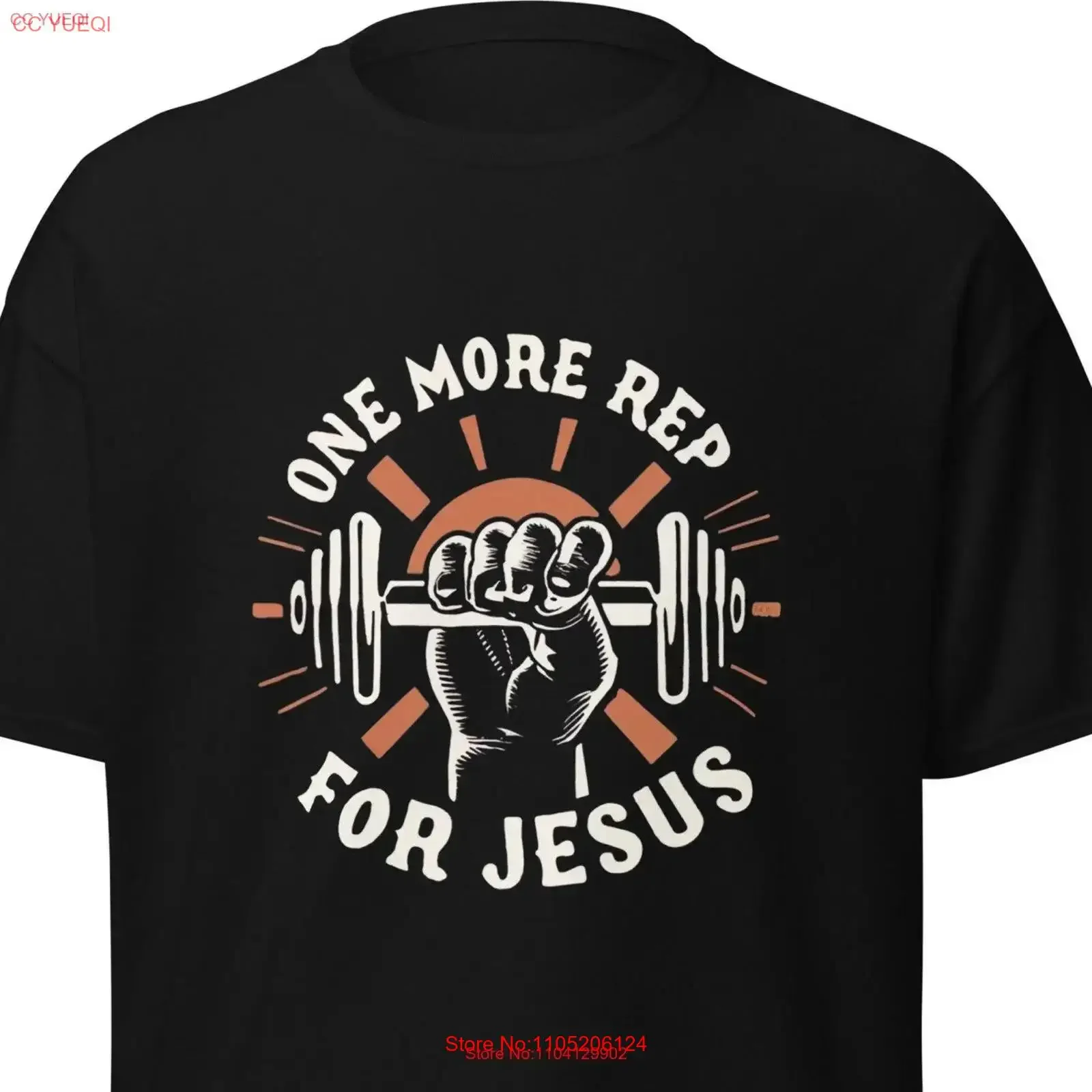 

One More Rep For Jesus Gym T Shirt Christians who workout funny with weight lifting vintage Washed Casual homme streetwear