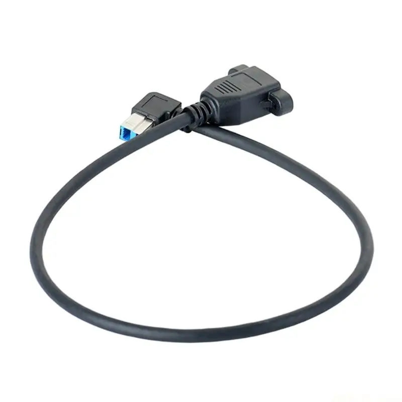 M5TD USB B Panel Mount Extension Cable 20inch Screw Fixing Heavy Duty Shielded Cord For Printers Scanners Fast Transmission