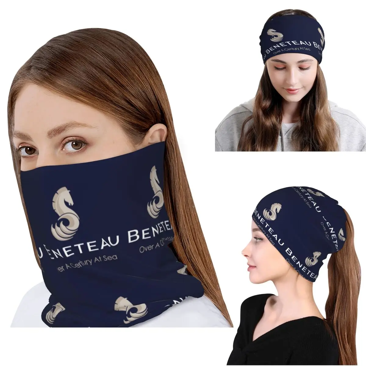 

Beneteau Sailboat Sailing Yacht Bandana Neck Cover Mask Scarf Multifunction Headwear Beanies Hat for Men Women Adult Breathable