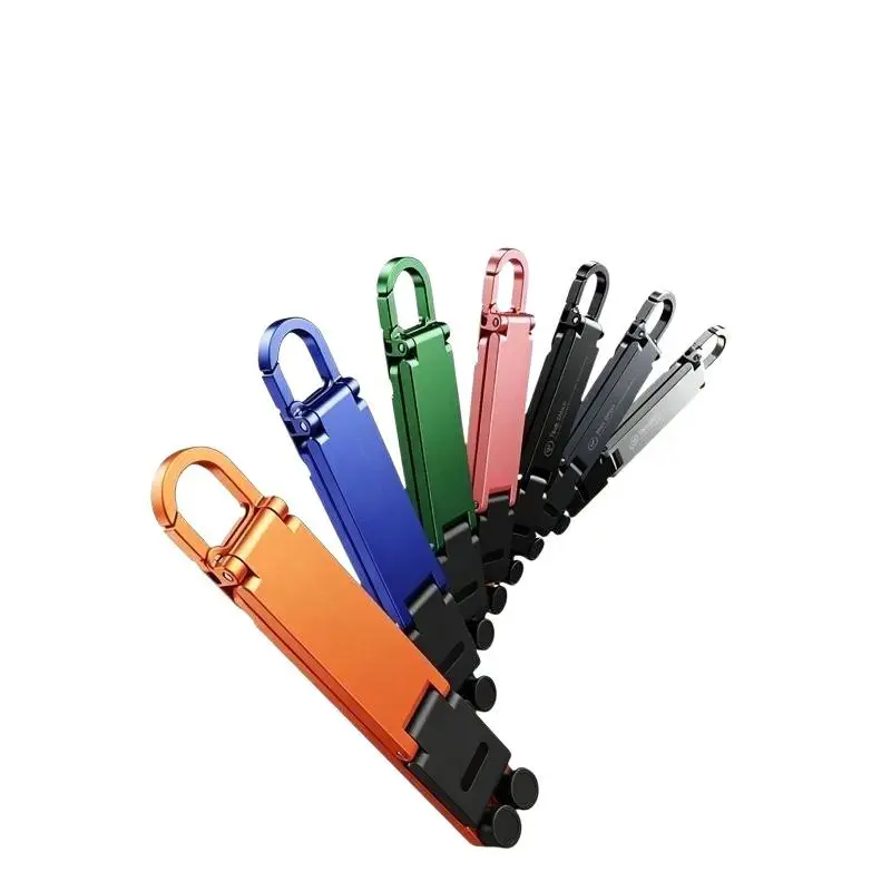 Foldable Mini Keychain Phone Stand Multi Angle Adjustable Hands Free Holder For Desk Travel Mobile Phone Support Supply view 6