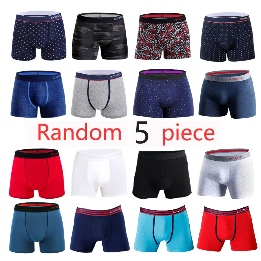 

5pcs random Men's underpants cotton boxers underwears men sexy boxer shorts Family Men's panties brand mens square panties gift