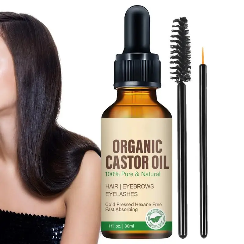 NEW 30ml Organic Castor Oil 100% Pure Natural Cold Pressed Unrefined Castor Oil For Eyelashes, Eyebrows, Hair & Skin care