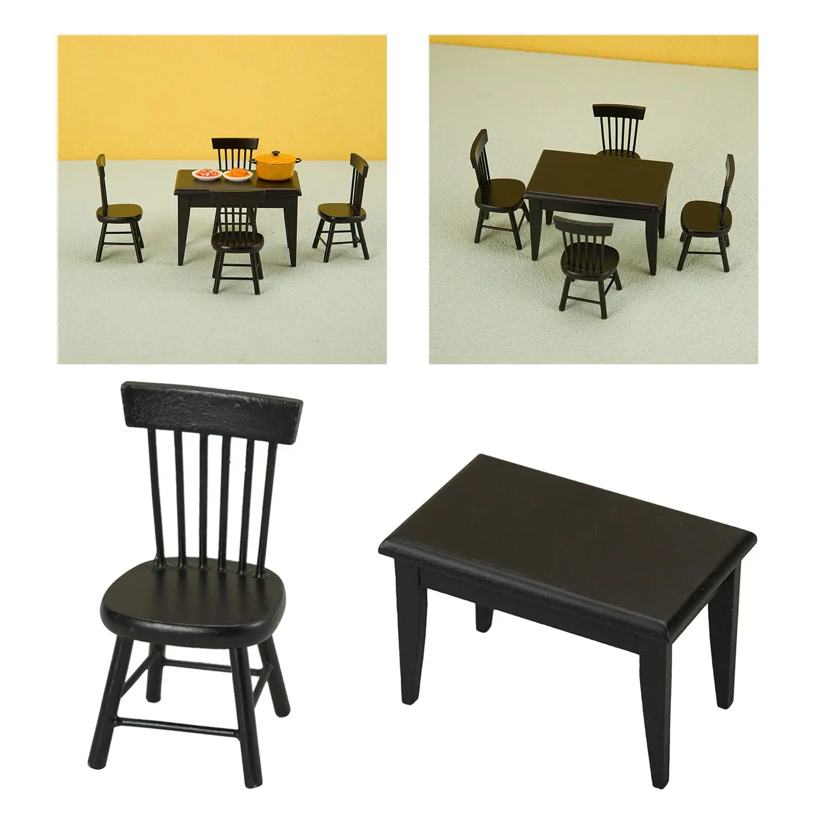 Muebles para casa de muñecas, Mini juguetes de cocina tradicionales elegantes de madera, modelo de muebles para muñecas, decoración de escena DIY, accesorios de adorno