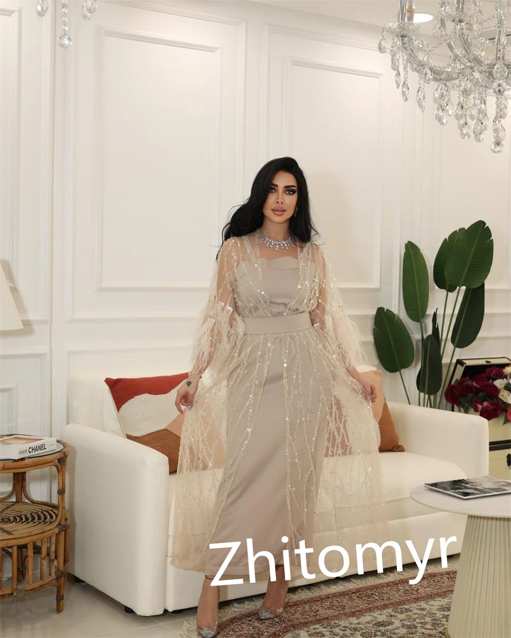 Customized Fashion Sparkle Square A-line Evening Dresses Anke Length Tulle Formal Ocassion Gown	S платье на выпускной vestido fe